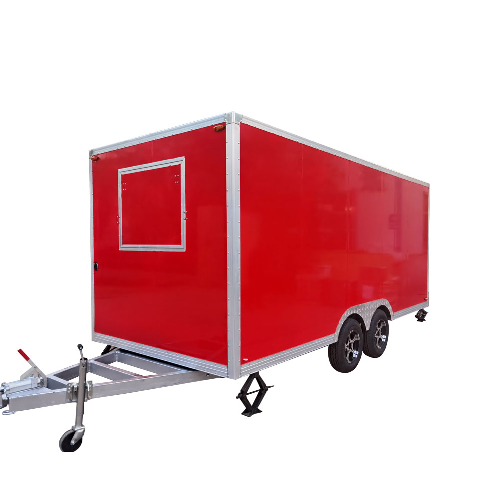 4.8m （16ft）Squqre red food trailer