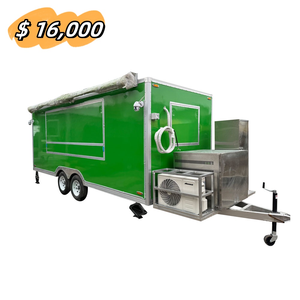 5.5m (18ft) Green food trailer